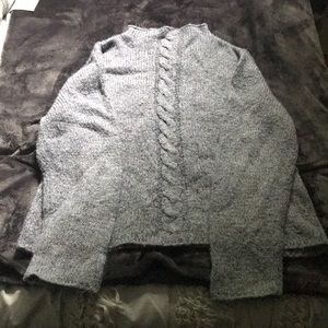 Grey mock turtle neck oversized sweater